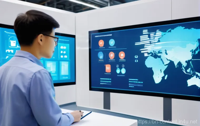 스마트팩토리와 AI 자동화 - **Prompt 2: AI-Driven Quality Assurance Station**
    "A close-up view of an AI-powered quality cont...