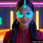 Home 16 메타버스와 AI 결합 - A detailed digital avatar creation scene set in a vibrant virtual environment tailored for Bengali u...